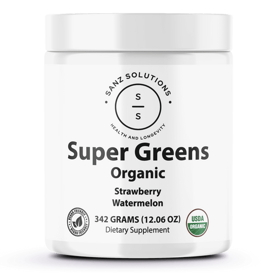 Organic Super Greens - Strawberry Watermelon - Sanz Solutions Health and Longevity