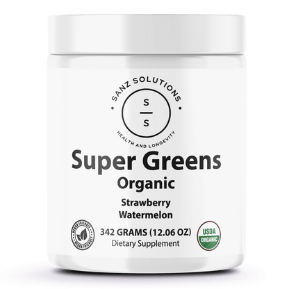 Organic Super Greens - Strawberry Watermelon - Sanz Solutions Health and Longevity